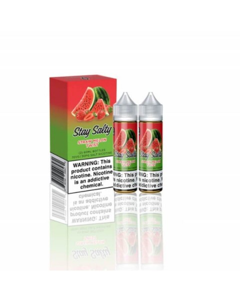 Straw Melon Twist by Stay Salty Nicotine Salt E-Liquid