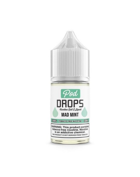 Mad Mint Tobacco Free Nicotine Salt Juice by Pod Drops