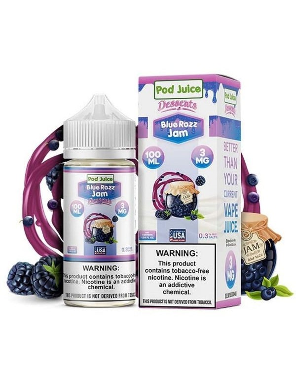 Blue Razz Jam Tobacco Free Nicotine Vape Juice by ...