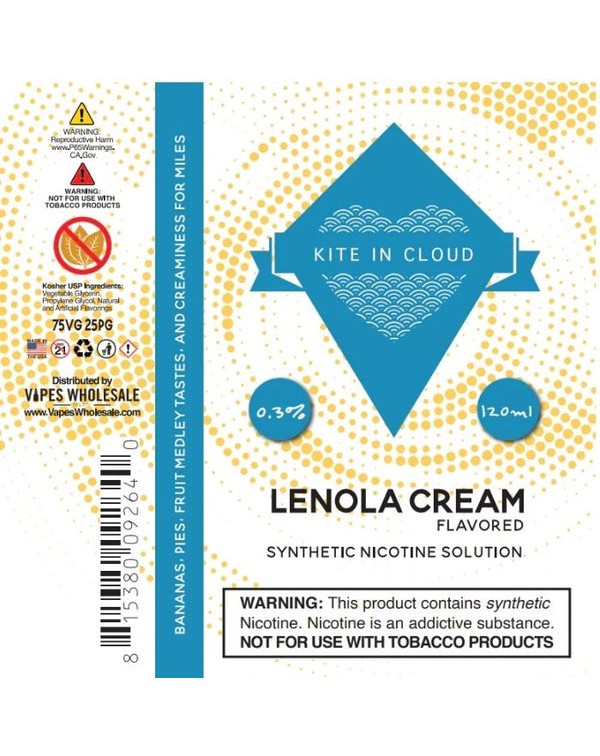 Lenola Cream Tobacco Free Nicotine Vape Juice by K...