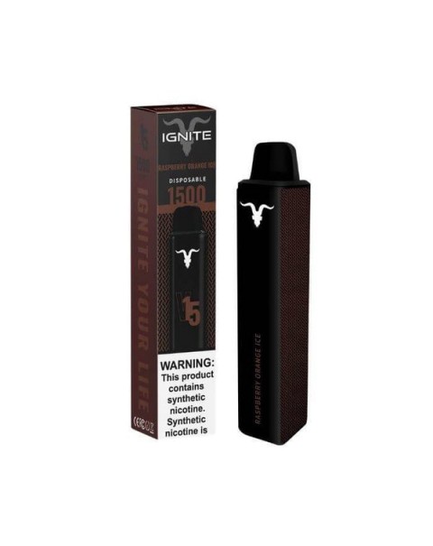 Ignite V15 Raspberry Orange Ice Tobacco Free Nicotine Disposable Vape Pen
