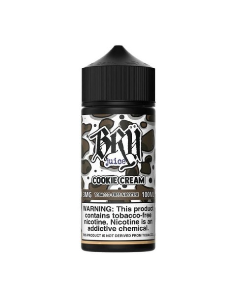 Cookie Cream Tobacco Free Nicotine Vape Juice by Bru Juice