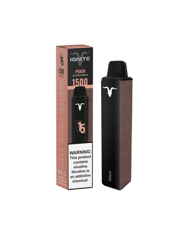 Ignite V15 Peach Tobacco Free Nicotine Disposable ...