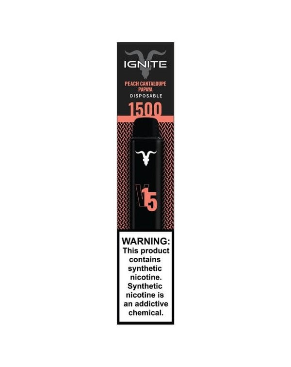 Ignite V15 Peach Cantaloupe Papaya Tobacco Free Ni...