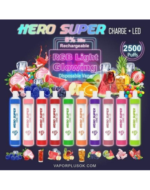 Hero Super Charge + LED Disposable Vape Pen