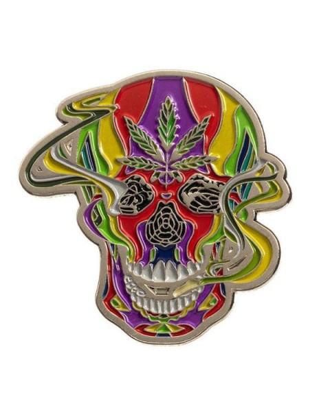 Rainbow Smoking Skull Pin by Prizecor