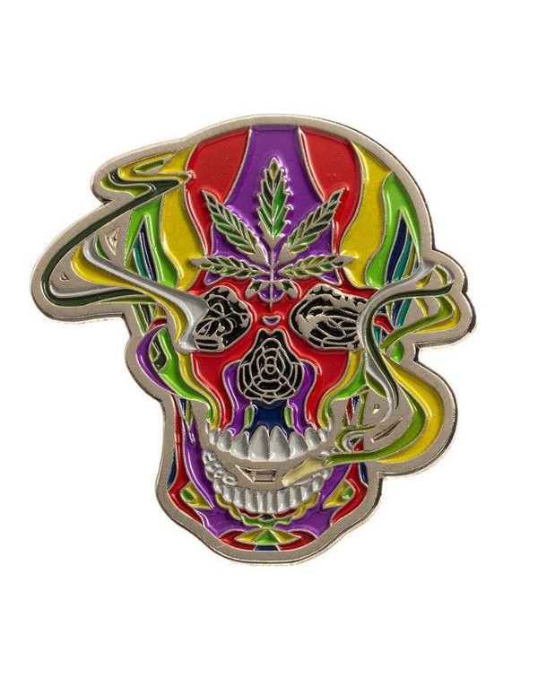 Rainbow Smoking Skull Pin by Prizecor