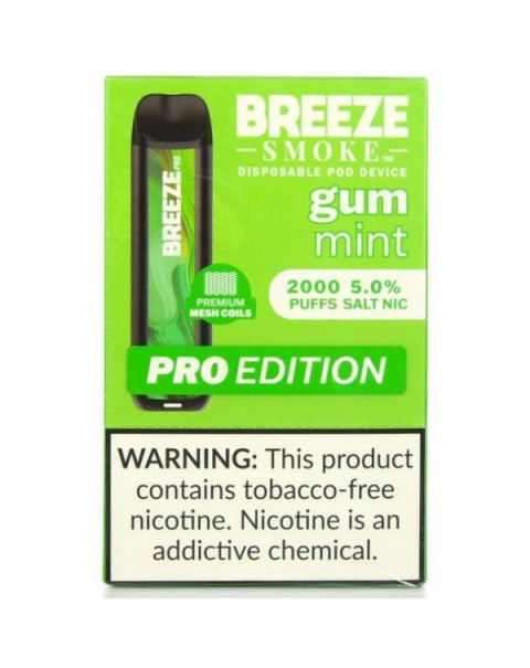 Breeze Pro Tobacco Free Nicotine Disposable Vape - 10 Pack