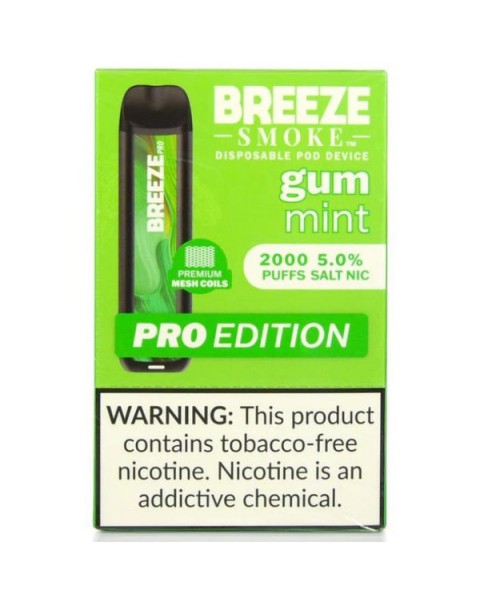 Breeze Pro Tobacco Free Nicotine Disposable Vape - 10 Pack