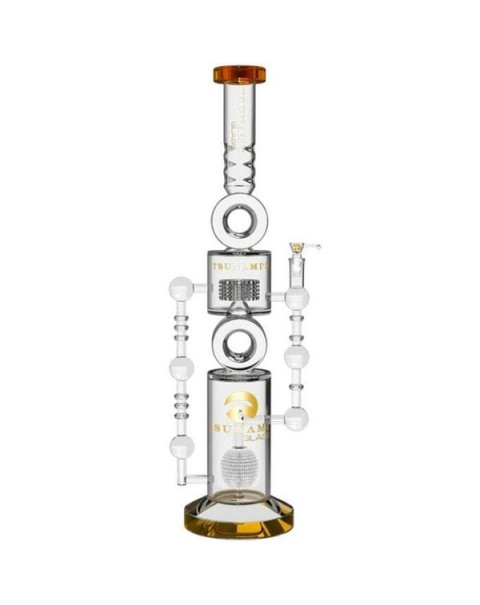 Apple Double Donut Showerhead Perc Water Pipe by Tsunami Premium