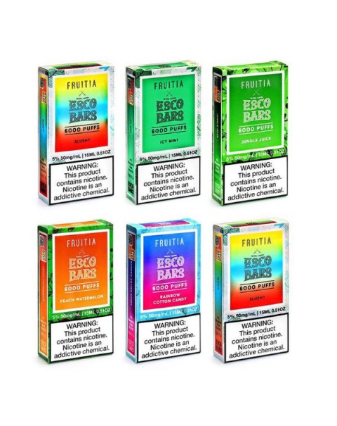 Esco Bars Fruitia 6000 Tobacco Free Nicotine Disposable Vape - 10 Pack